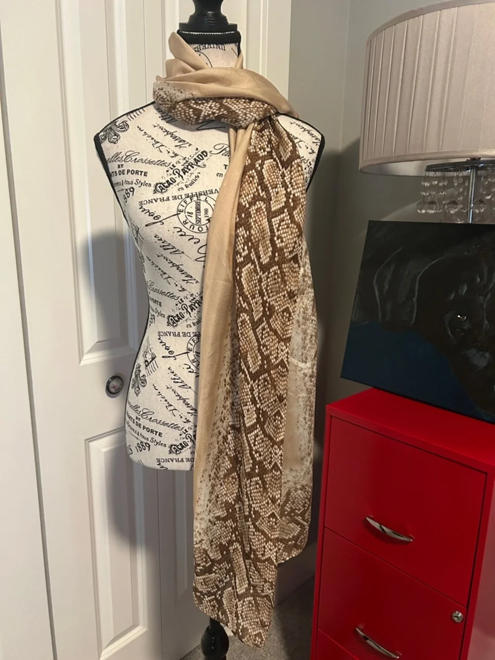 NWOT Neutral Snake Print Wrap Shawl